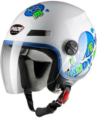 Pilot Fazer Junior Kids Jet Helmet ECE 22.05 900gr White / Blue