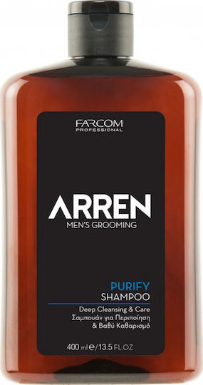 Farcom Arren Men's Grooming Purify Shampoos Tiefenreinigung & Glanz für Alle Haartypen 400ml