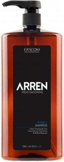 Farcom Arren Men's Grooming Purify Șampon Curățare Profundă și Strălucire pentru Toate Tipurile de Păr 1000ml