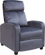 Porter Πολυθρόνα Relax με Υποπόδιο Βελούδινη Γκρι 68x86x99cm