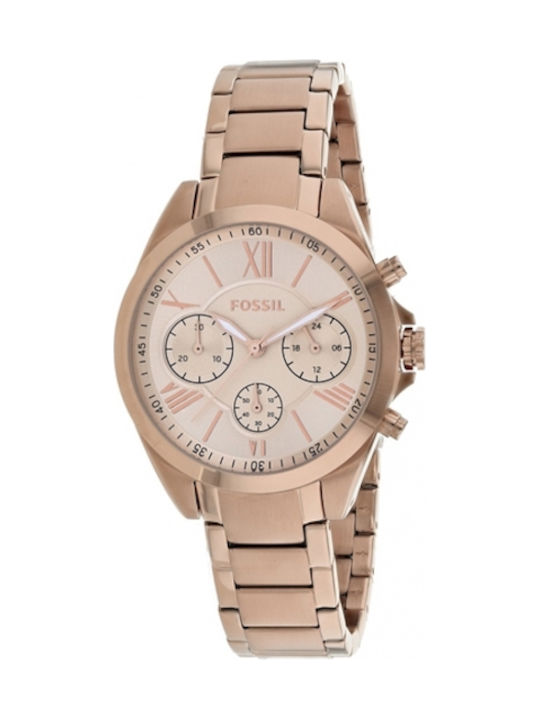 Fossil Watch Chronograph with Pink Gold Metal Bracelet BQ3036