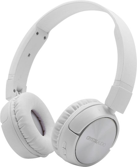Crystal Audio BT-04 Ασύρματα Bluetooth On Ear Ακουστικά με 10 ώρες Λειτουργίας Λευκά