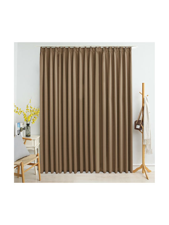 vidaXL Перде с Плик с Писалка Taupe 290x245см