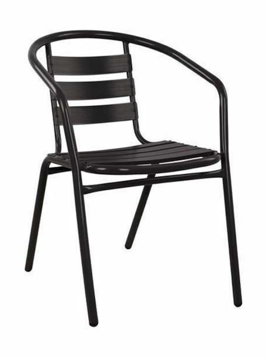Καρέκλα Εξωτερικού Χώρου Μεταλλική Laura Μαύρη 54x59x73εκ.