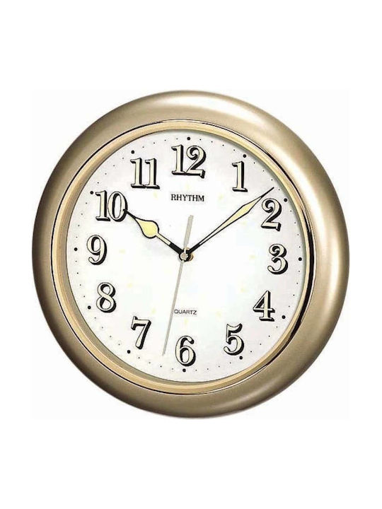 Rhythm Wall Clock Plastic Gold Ø31cm