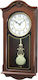 Rhythm Antique Wall Clock Wooden Pendulum Brown 23x48.1cm