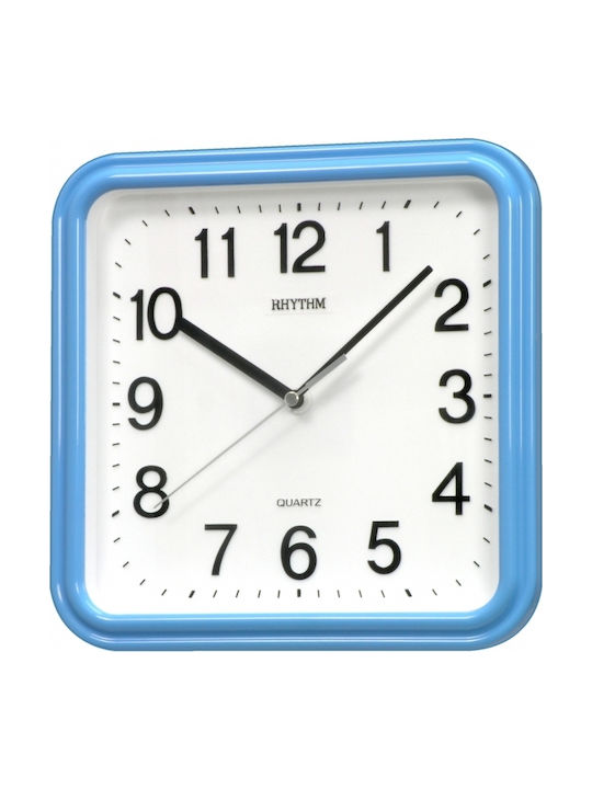 Rhythm Silent Wall Clock Plastic Blue 25x25cm