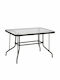 Adam Outdoor Dinner Free Standing Table with Glass Surface and Metal Frame Brown 120x70x71cm