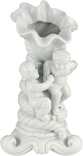 WM Collection Decorative Vase White 10x10x20cm