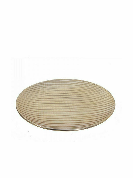 Zaros Platou Decorativ Rotundă Ceramică Aurie 1buc 30x30x30buc