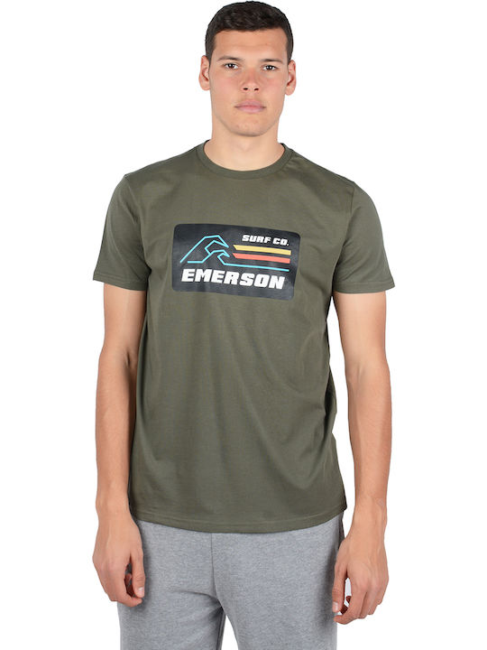 Emerson Ανδρικό T-shirt Olive με Λογότυπο