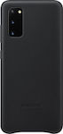 Samsung Leather Cover Synthetic Leather Back Cover Black (Galaxy S20)