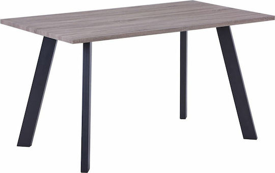 Baxter Table Dining Room Wooden with Metal Frame Black, Sonoma Oak 140x80x75cm