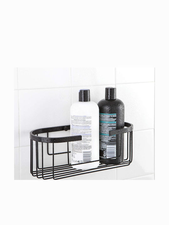 Dimitracas An der Wand montiert Badezimmerregal Metallisch 30x12x11.5cm Schwarz