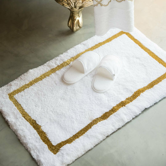 Abyss & Habidecor Бански Килим Karat 70013-11800 Бял / Златен 50x80см