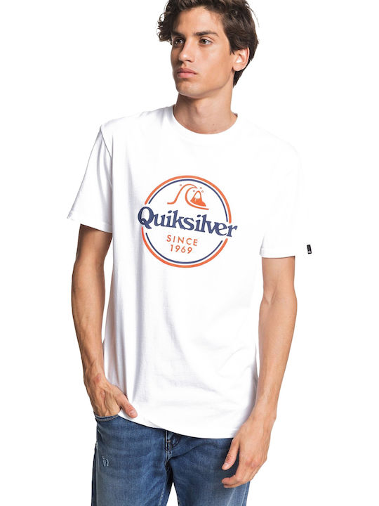 Quiksilver Words Remain Ανδρικό T-shirt Λευκό με Λογότυπο