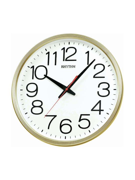 Rhythm Silent Wall Clock Plastic Gold Ø36cm