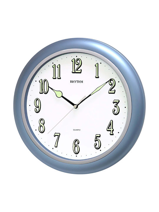 Rhythm Wall Clock Metallic Blue Ø31cm