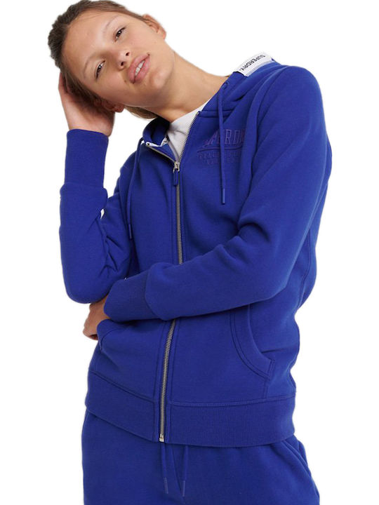 Superdry Track & Field Women's Hooded Cardigan Dazzling Blue