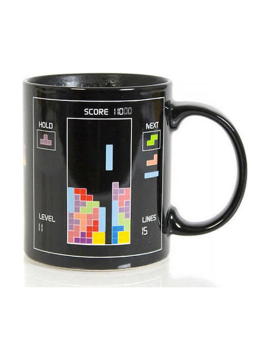 Tetris Schimbare de Căldură Cană Ceramică Neagră 330ml 1buc