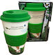 Ecoffee Cup Puro Bamboo Cup with Lid Green 400ml