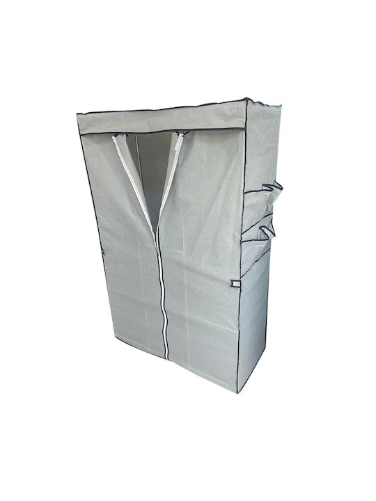 Bormann BPC1200 Fabric Wardrobe with Shelves in Gray Color 105x45x170cm