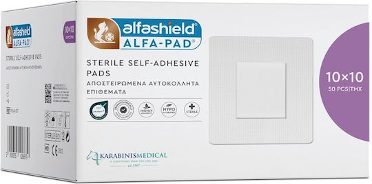 Alfashield Alfa Pad Стерилни Самозалепващи Пластири 10x 10cm, 50 Бр.