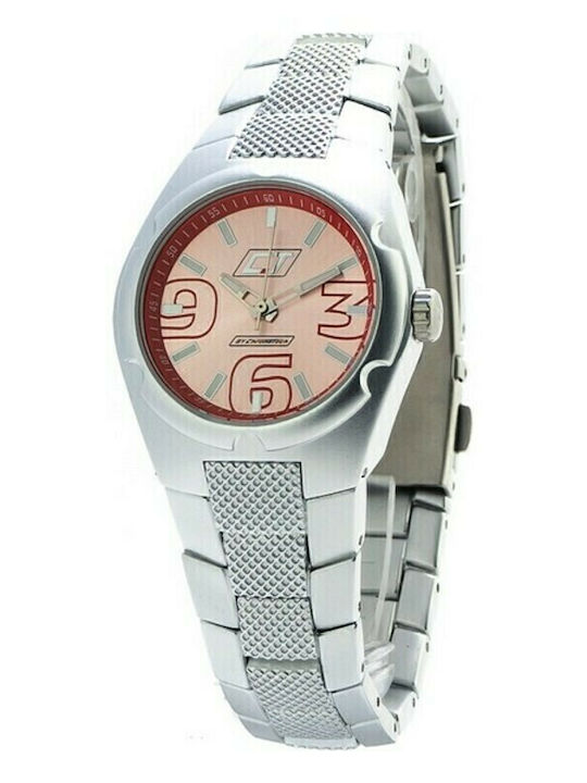 Chronotech Γυναικείο Ρολόι 32mm Μπαταρίας με Ασημί Μεταλλικό Μπρασελέ