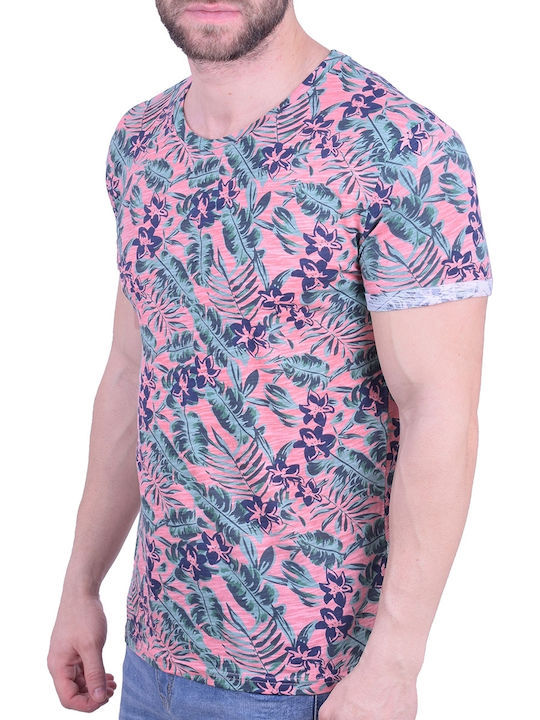 T-shirt with prints Pink leaves