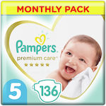 Pampers Premium Care Πάνες με Αυτοκόλλητο No. 5 για 11-16kg 136τμχ