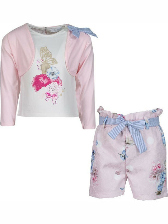 Εβίτα Kinder Set mit Shorts & Jacke Sommer 3Stück Weiß