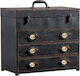 Drawers Storage Metal with 3 Drawers Black L54xW31xH55cm