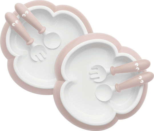 BabyBjorn Σετ Φαγητού Baby Plate Spoon And Fork από Πλαστικό Ροζ 3τμχ
