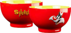 Hollytoon Baby Food Bowl Embossed Bowl made of Porcelain Red CH046155