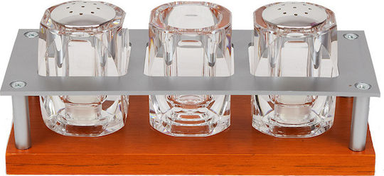 Karvounis Salz- und Pfefferset Glas mit Gestell 3Stück