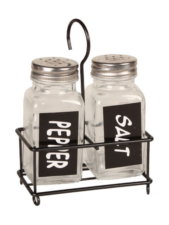 Keskor Salt and Pepper Set Glass with Stand 2pcs