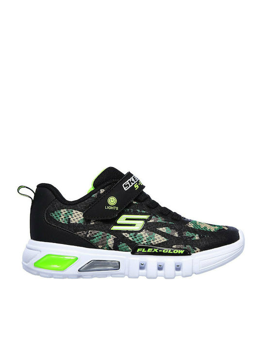 Flex-Glow Kids Sports Shoes Running with Hoop & Loop Closure Multicolour