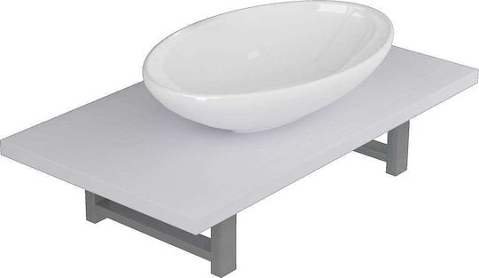 vidaXL Πάγκος με Νιπτήρα Μ60xΒ40xΥ16.3cm Λευκός