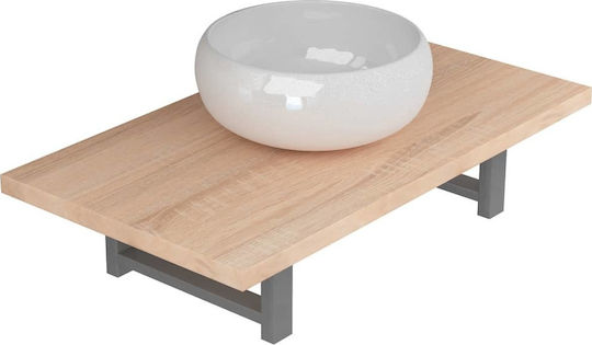 vidaXL Waschtisch mit Waschbecken L60xB40xH16.3cm Eiche