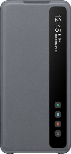 Samsung Clear View Cover Book Δερματίνης / Πλαστικό Γκρι (Galaxy S20+)
