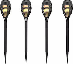 V-TAC Set of 4 Stake Solar Lights Lanterns 1W Warm White with Photocell IP44