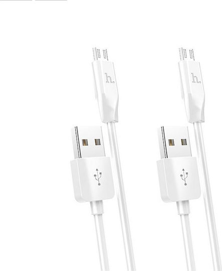 Hoco X1 Regular USB 2.0 spre micro USB Cablu Alb 1m 2buc