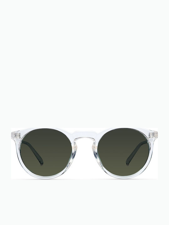 Meller Kubu Women's Sunglasses with Transparent Plastic Frame and Green Polarized Lens K-MINOLI