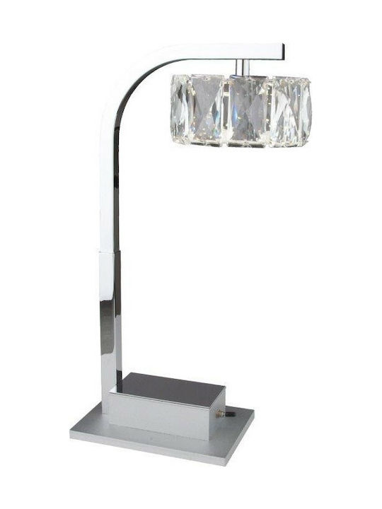 Sun Light Crystal Table Lamp LED with Transparent Shade and Silver Base