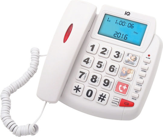 IQ DT-891CID New Corded Office Phone for Seniors White DT-891CID
