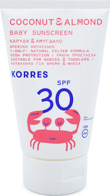 Korres Coconut & Almond Bebeluș Crema de Soare Emulsie pentru Față & Corp SPF30 100ml