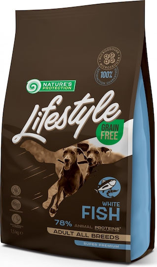 Nature's Protection Lifestyle White Fish 1.5kg Dry Food Grain-Free for Adult Dogs with Fish