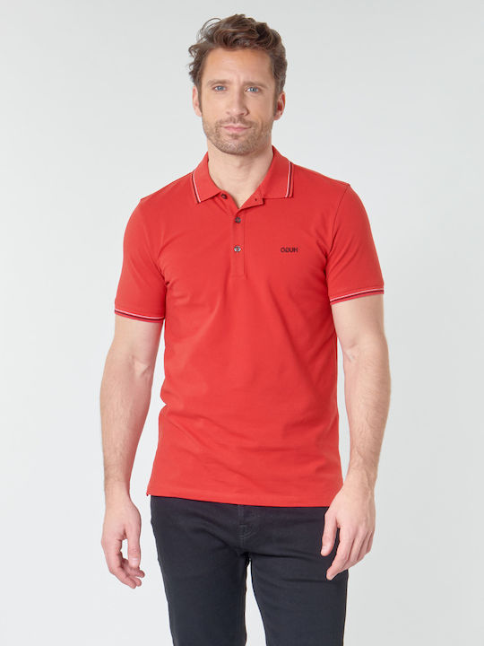 Hugo Boss Dinoso Bluza pentru bărbați cu mâneci scurte Polo Roșu