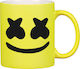 Marshmello dj mug - Yellow Neon