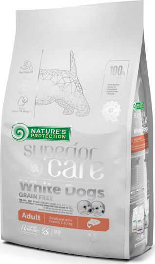 Nature's Protection Superior Care White Dogs 10kg Ξηρά Τροφή χωρίς Σιτηρά & Γλουτένη για Ενήλικους Σκύλους Μικρόσωμων Φυλών με Σολομό